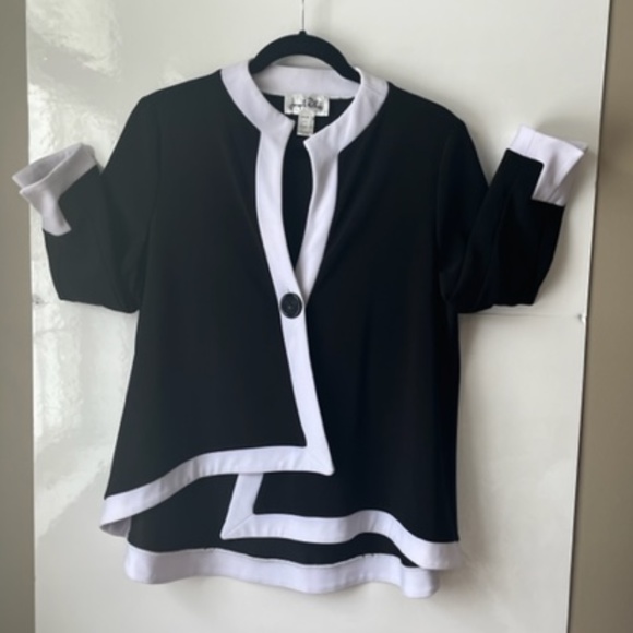 Joseph Ribkoff Navy and White Jacket size 10 - Picture 2 of 8